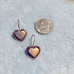 Sterling Silver Dangle Heart Earrings